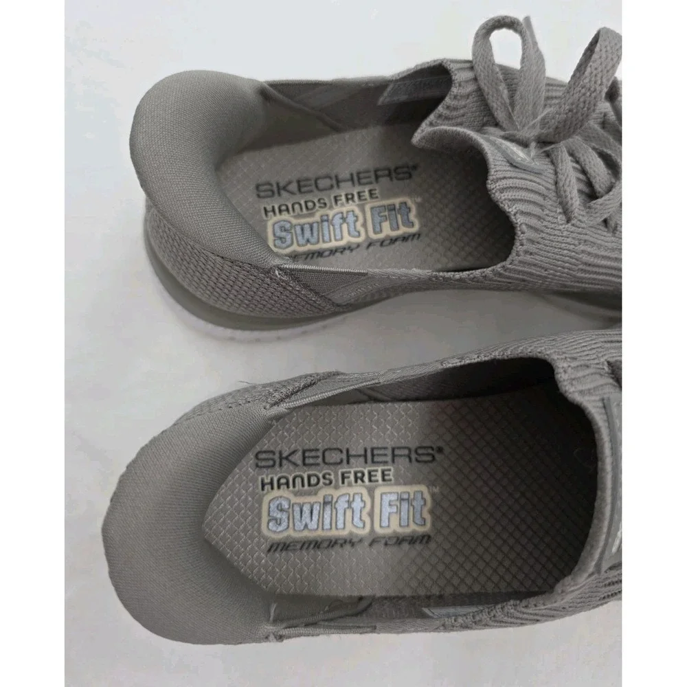 NWT Skechers Women's Slip-Ins Swift Fit Gray Taupe Comfort Sneakers 7.5